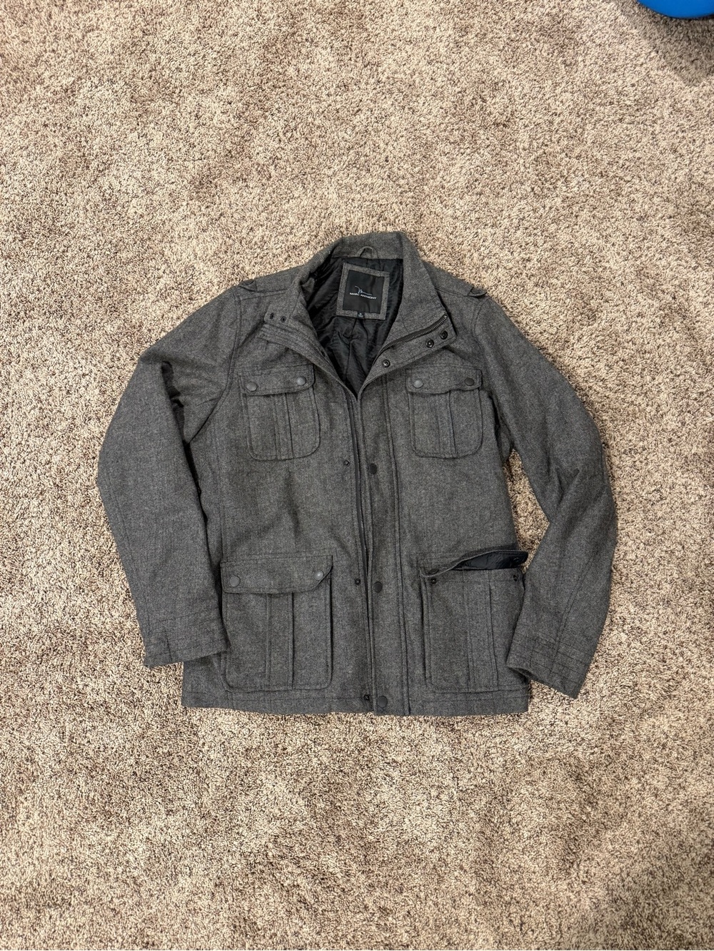 Men's Gray Wool Jacket - Marc Anthony